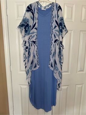 Zenana XL Maxi Dress & Kimono
